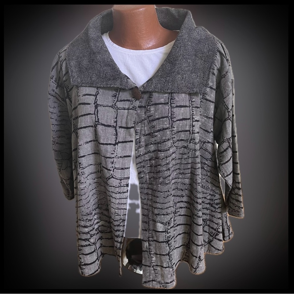 Cupcake International 🧁 100% cotton African boho print swing jacket M